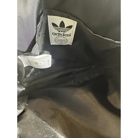 Adidas Large Festival Crossbody Bag Black Gold Trefoil Emblem Adjustable Unisex - Picture 6 of 11